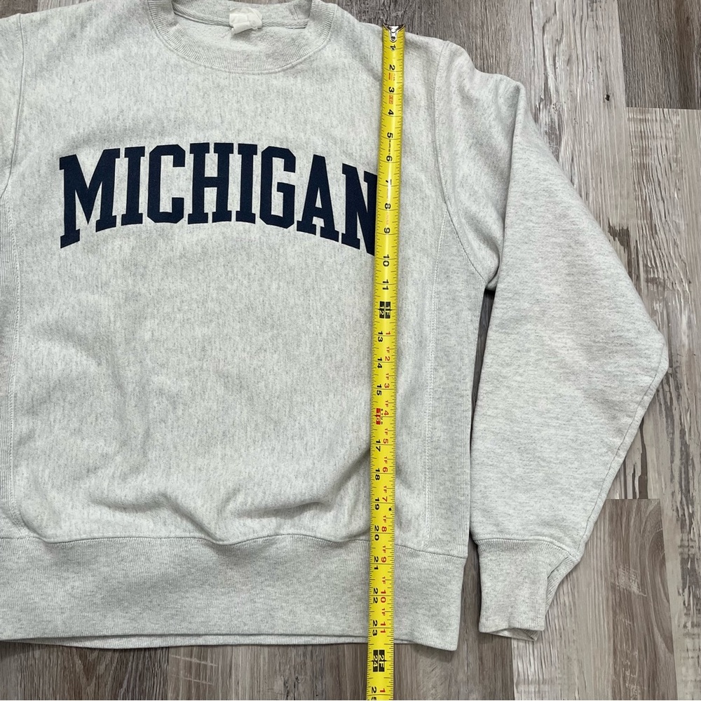 Vtg Champion Reverse Weave Michigan Crewneck Sweatshirt Mens Small Gray - Picture 4 of 6